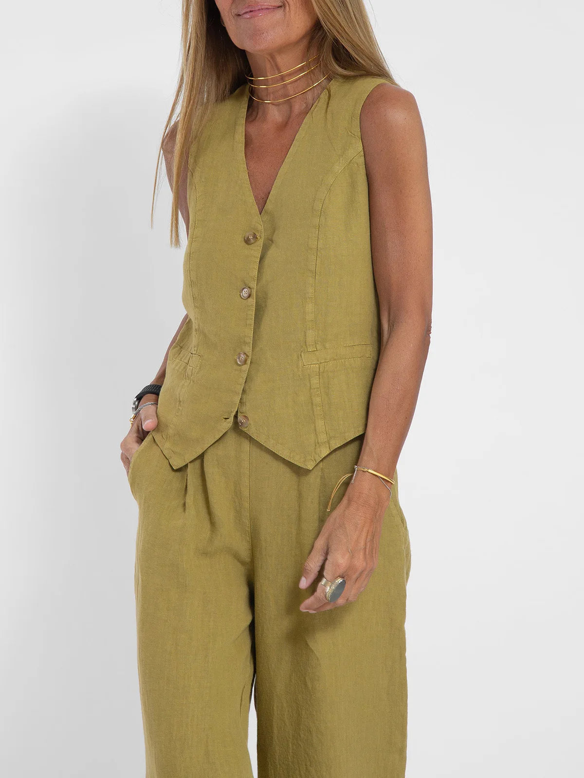 Set Damă Vestă + Pantaloni - Ținută Elegantă Casual