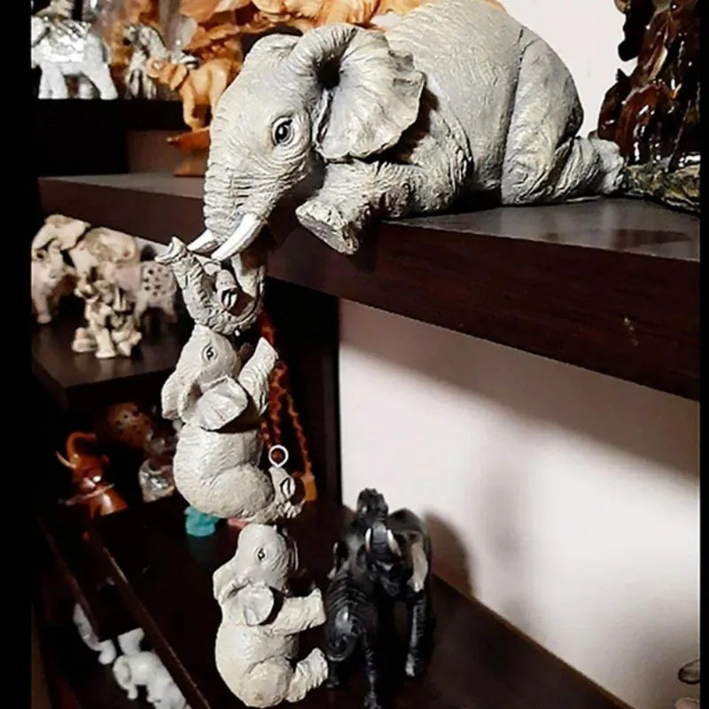 Set 3 Elefanți Decorativi din Rășină — Figurine Handmade pentru Living & Cadou