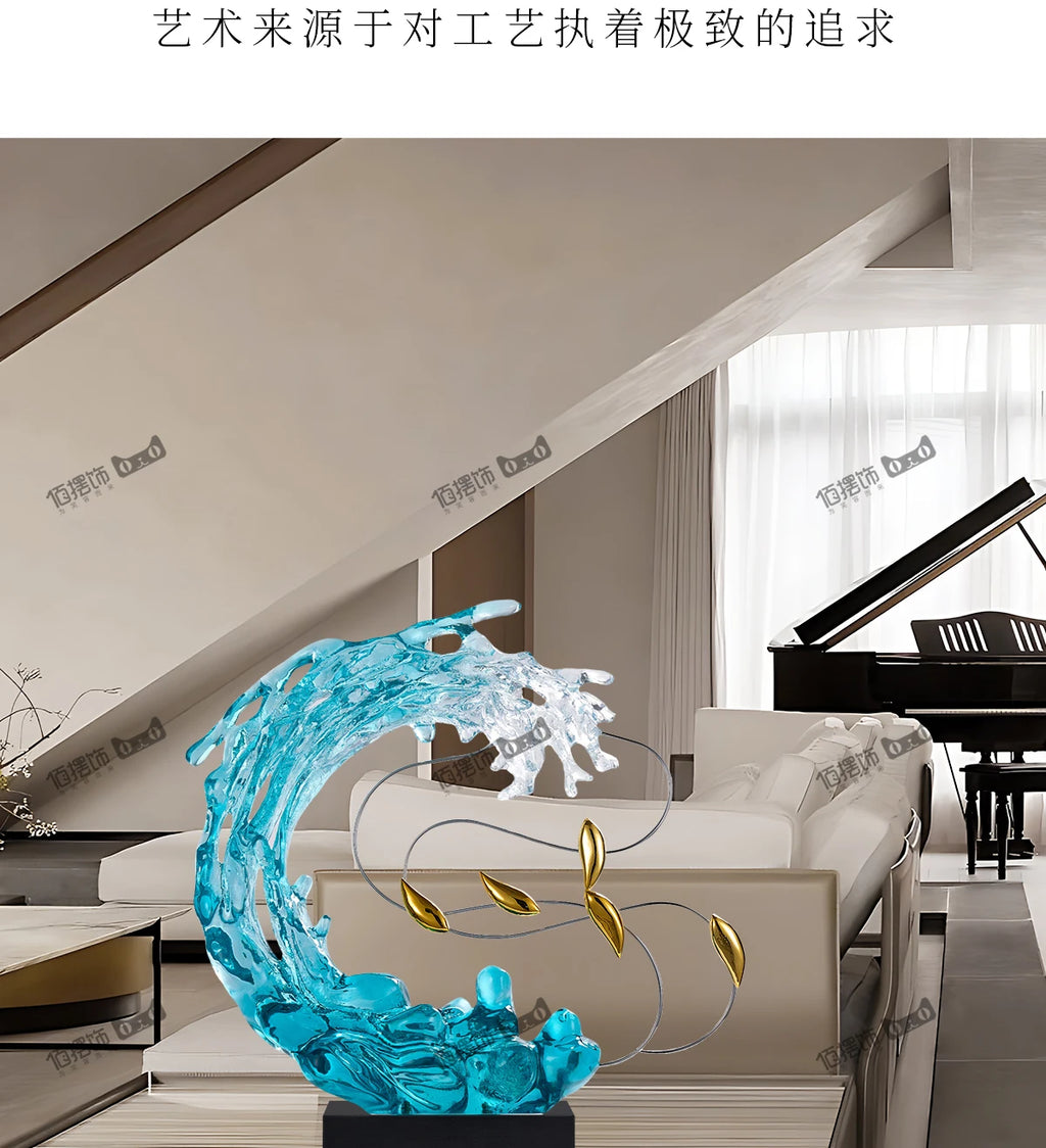 Sculptură Decorativă Abstractă din Rășină — Decor Luxury pentru Living, Vilă și Birou