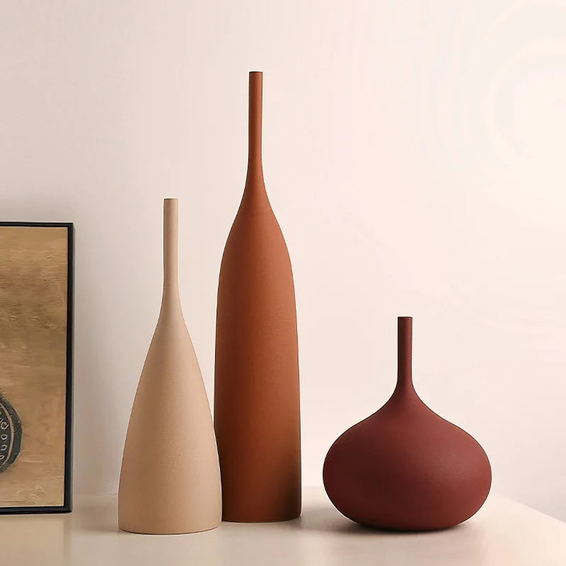 Vază Ceramică Handmade — Stil Retro Wabi-Sabi din Porțelan Alb pentru Living & Decor