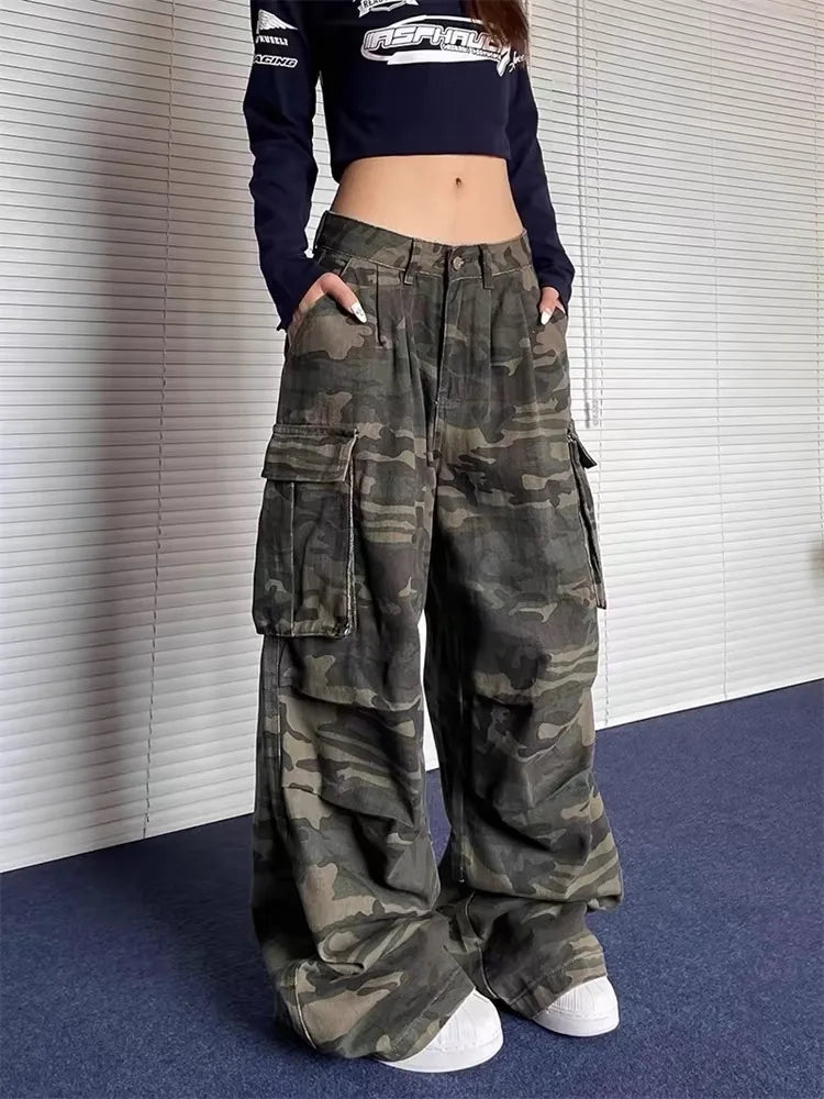Pantaloni Cargo Camuflaj Unisex — Pantaloni Scurți & Lungi, Street Style, Vară