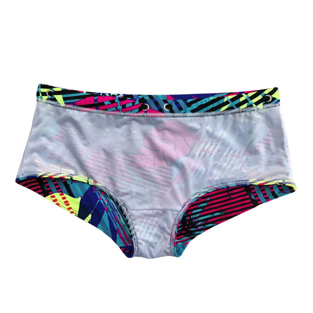 Boxer de Baie Bărbați cu Print Frunze — Brazilian Cut