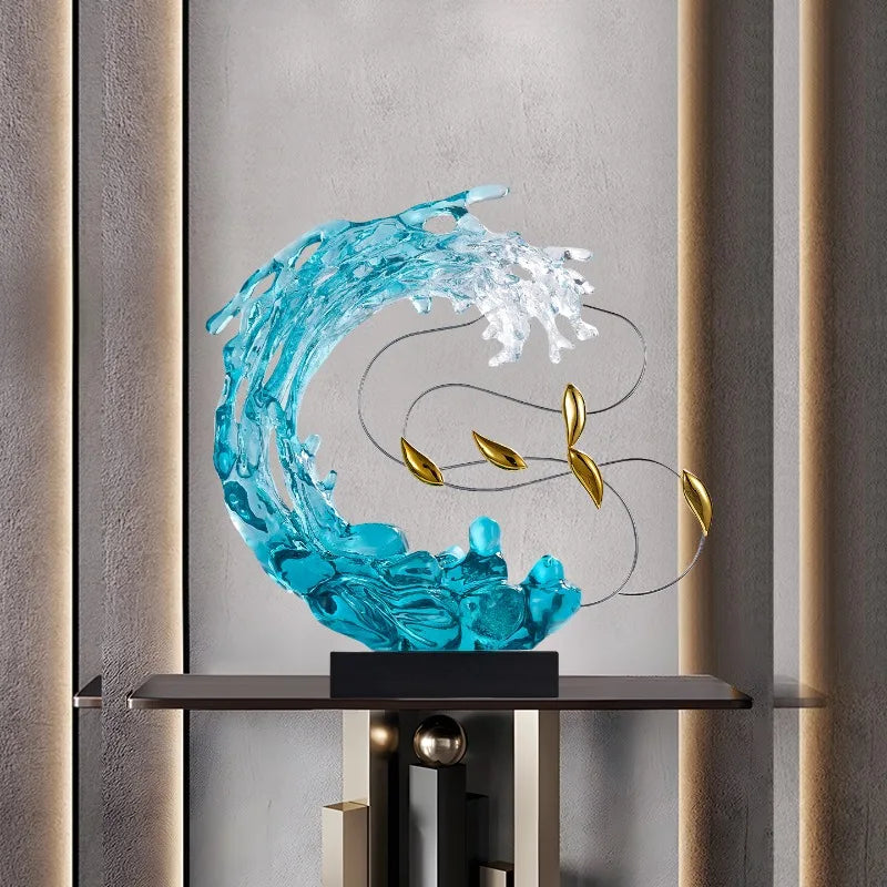 Sculptură Decorativă Abstractă din Rășină — Decor Luxury pentru Living, Vilă și Birou