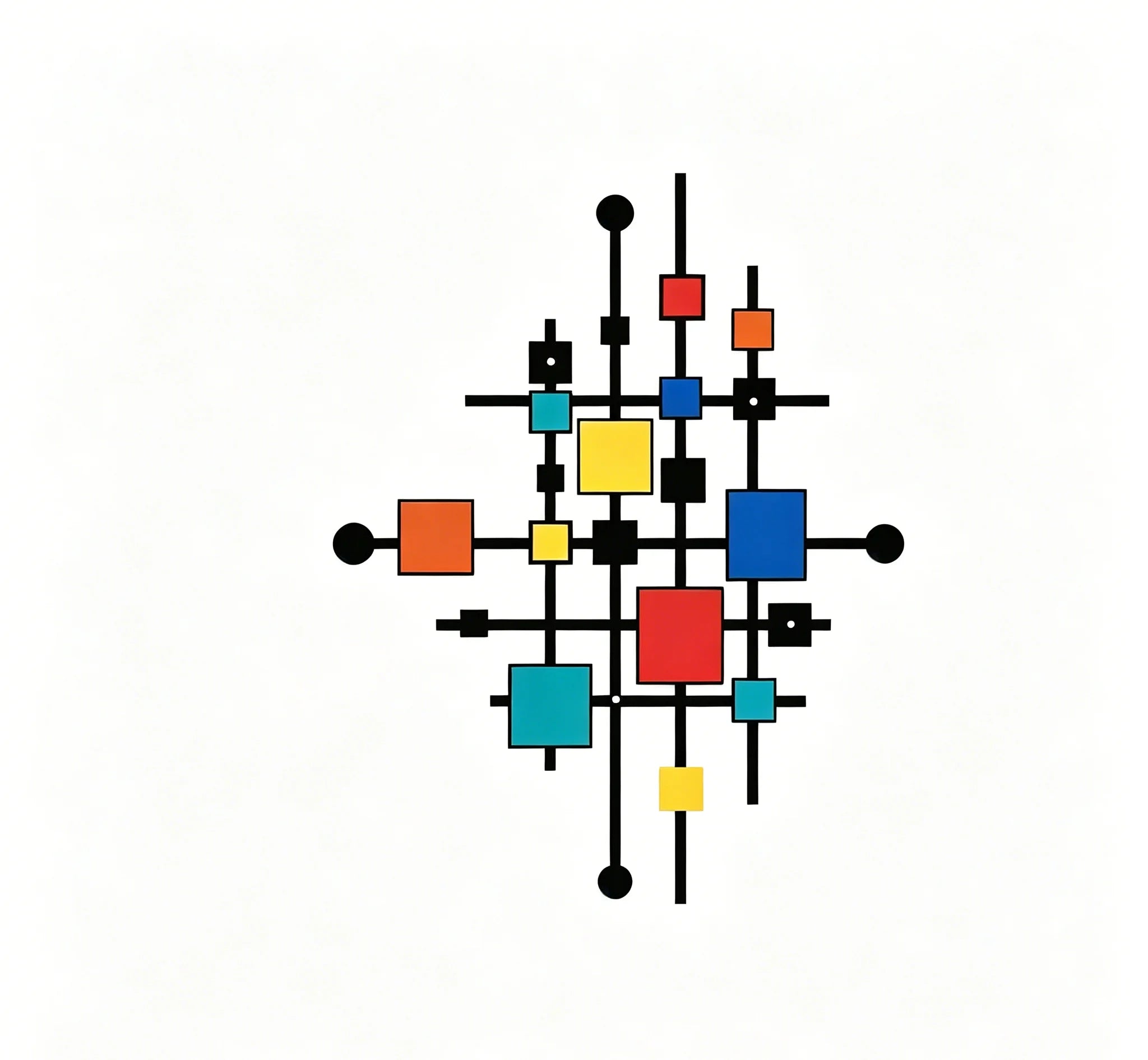 Tablou Metalic Mare pentru Perete — Model Geometric Abstract Multicolor, Interior și Exterior