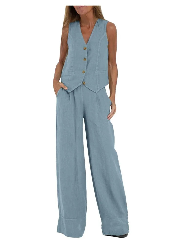 Set Damă Vestă + Pantaloni - Ținută Elegantă Casual