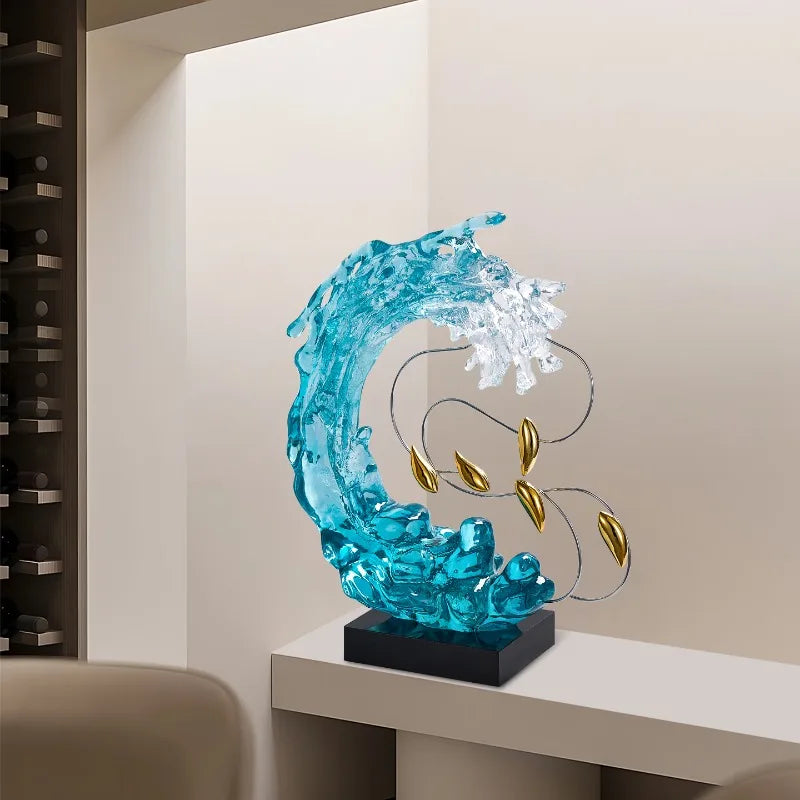 Sculptură Decorativă Abstractă din Rășină — Decor Luxury pentru Living, Vilă și Birou