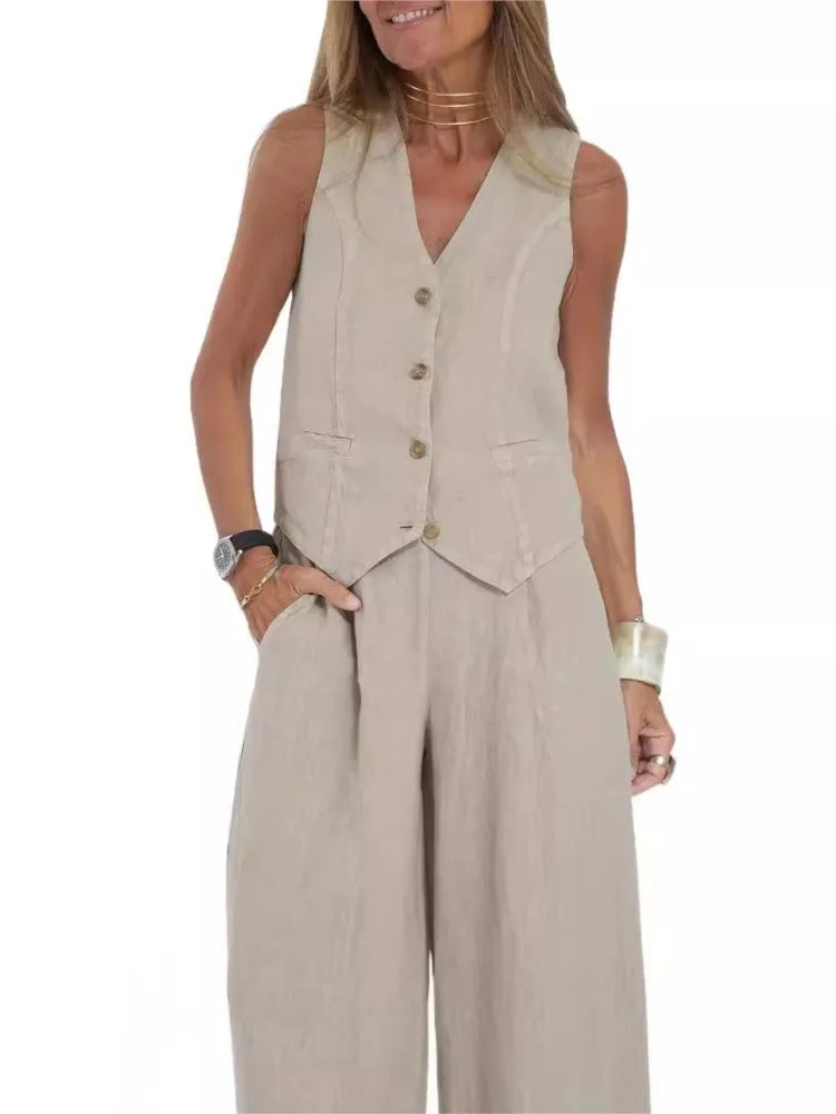 Set Damă Vestă + Pantaloni - Ținută Elegantă Casual