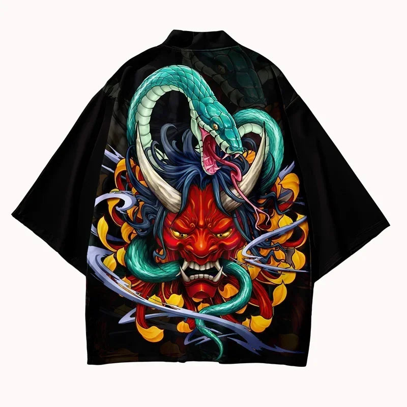 Kimono Haori Tradițional Japonez — Unisex, Stil Samurai & Anime Streetwear, Vară