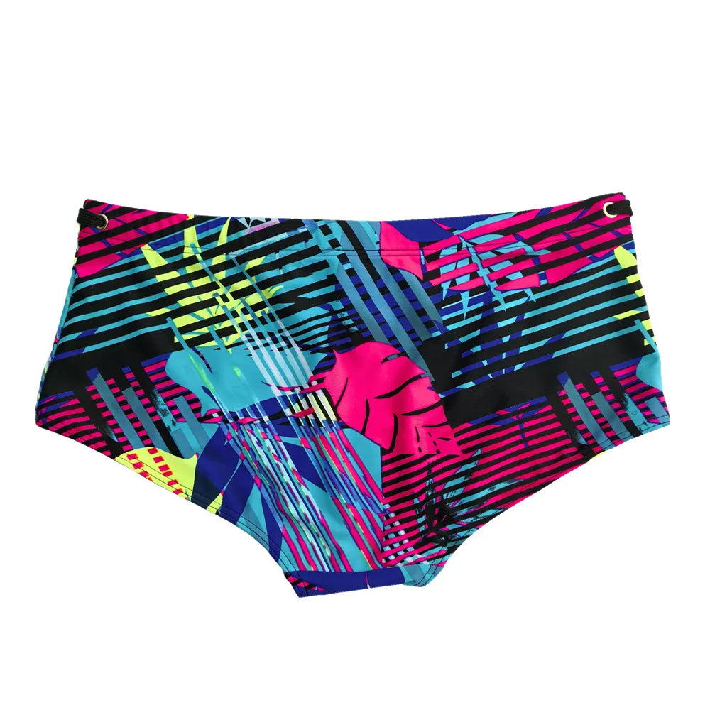 Boxer de Baie Bărbați cu Print Frunze — Brazilian Cut