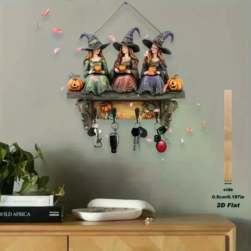 Ornament Decorativ din Lemn — Halloween & Sărbători, Set Cadou pentru Interior & Exterior