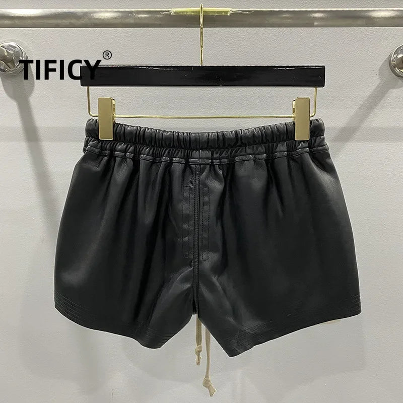 Short din Piele PU pentru Femei — Buzunare, Versatil, Negru & Maro