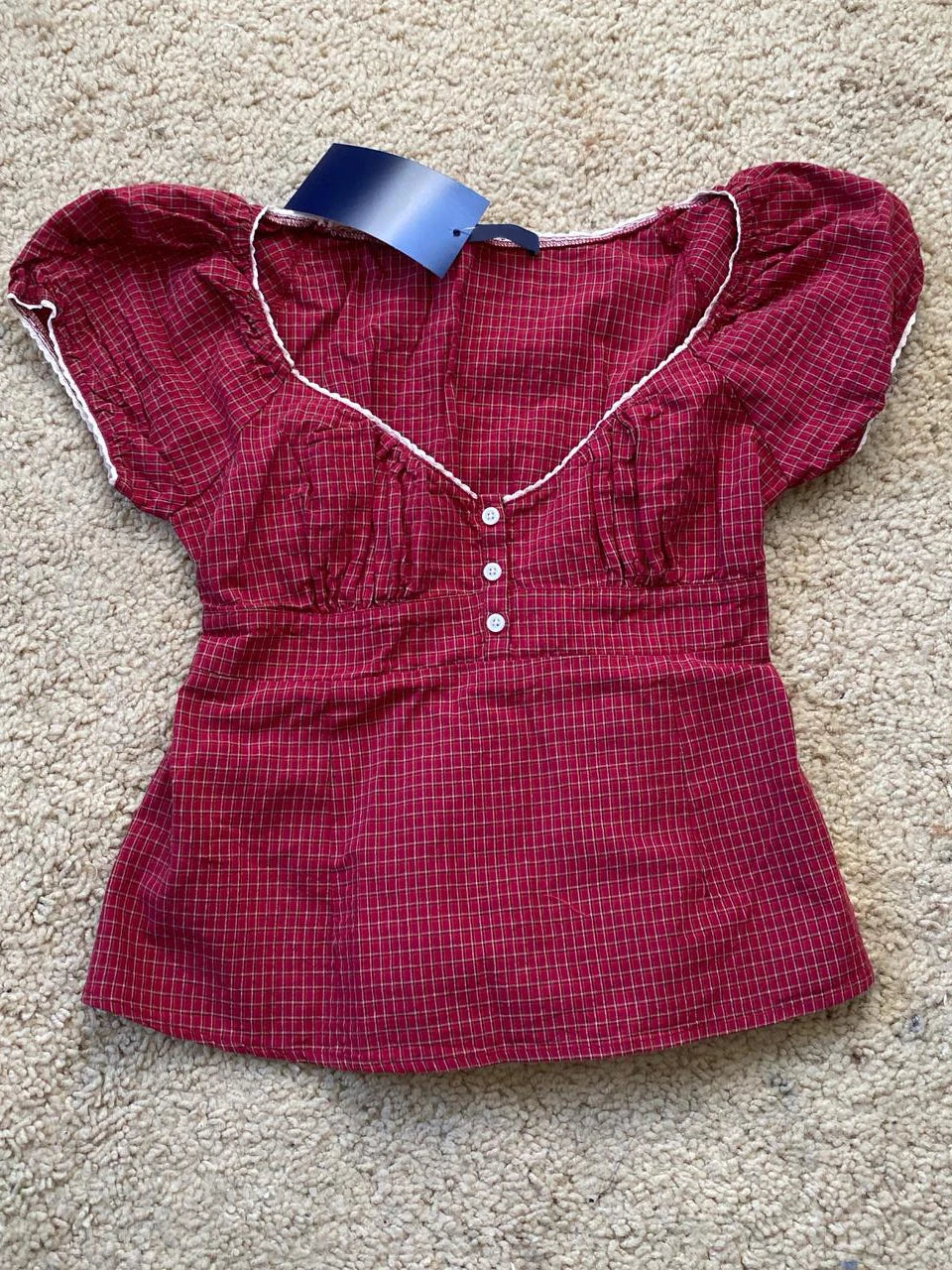 Set Damă 2 Piese - Bluză Carouri Roșii + Pantaloni Scurți