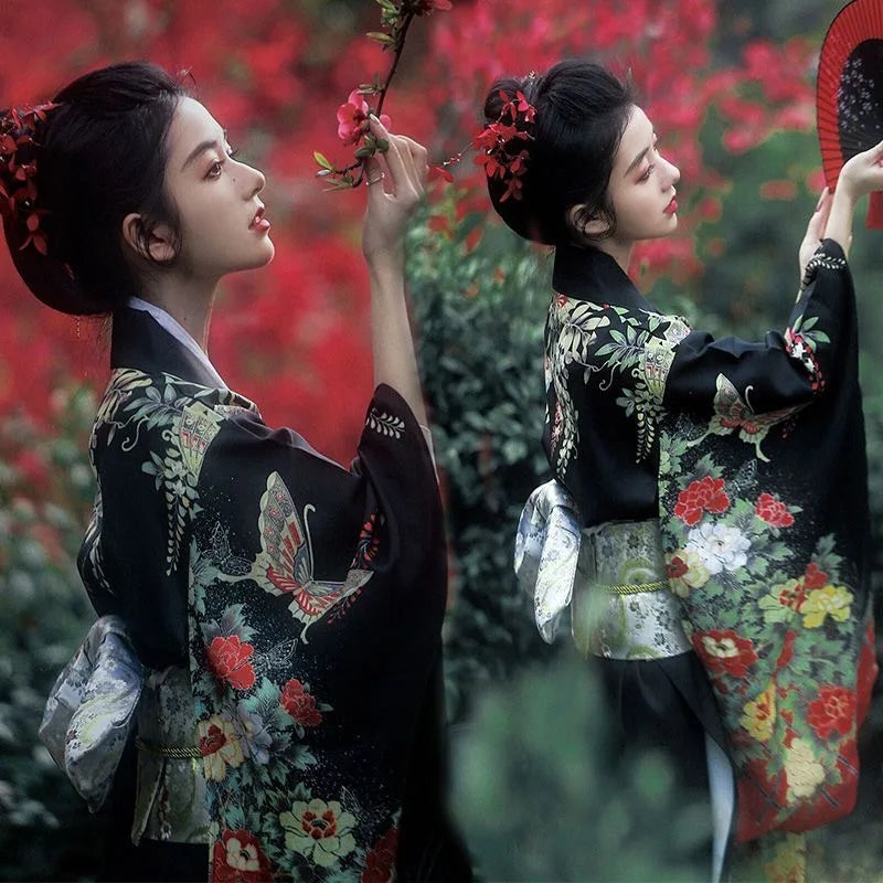 Kimono Yukata Japonez - Rochie Haori Elegantă pentru Petreceri