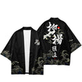Kimono Haori Unisex — Imprimeu Cocor & Caractere Chineze, Cardigan Yukata, Vară