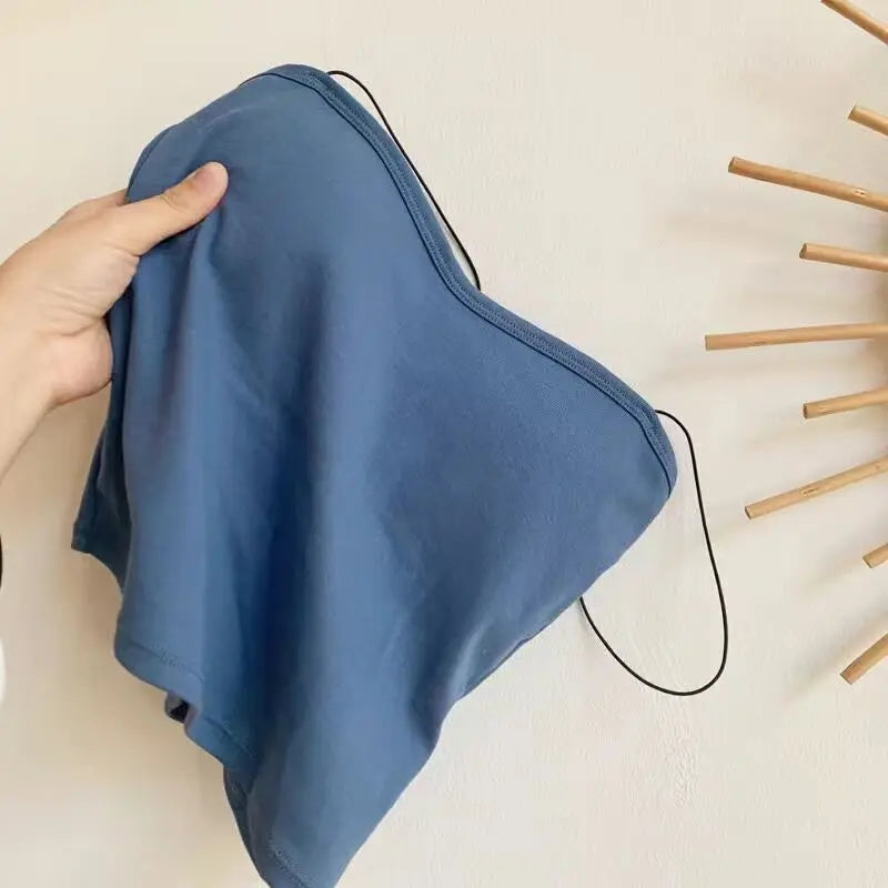 Bustier Damă din Bumbac Seamless cu Bretele — Top Crop Fără Mâneci, Vară