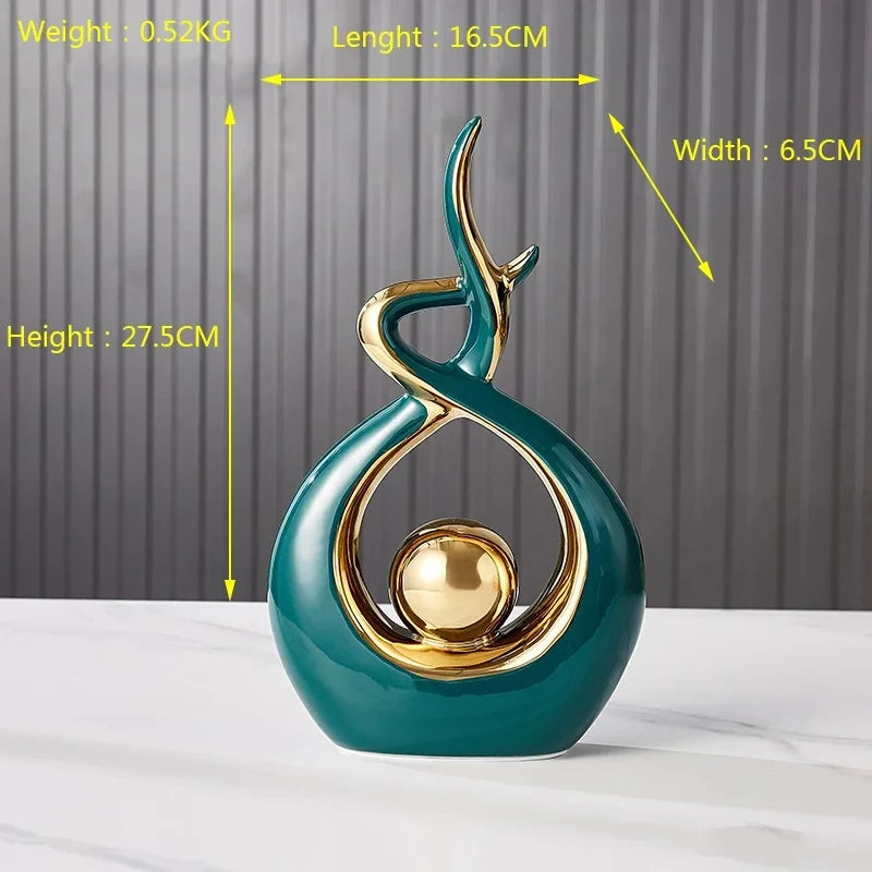 Figurină Ceramică Nordică — Sculptură Înger Retro Feng Shui pentru Living & Birou