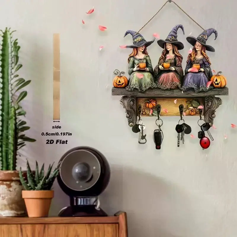 Ornament Decorativ din Lemn — Halloween & Sărbători, Set Cadou pentru Interior & Exterior