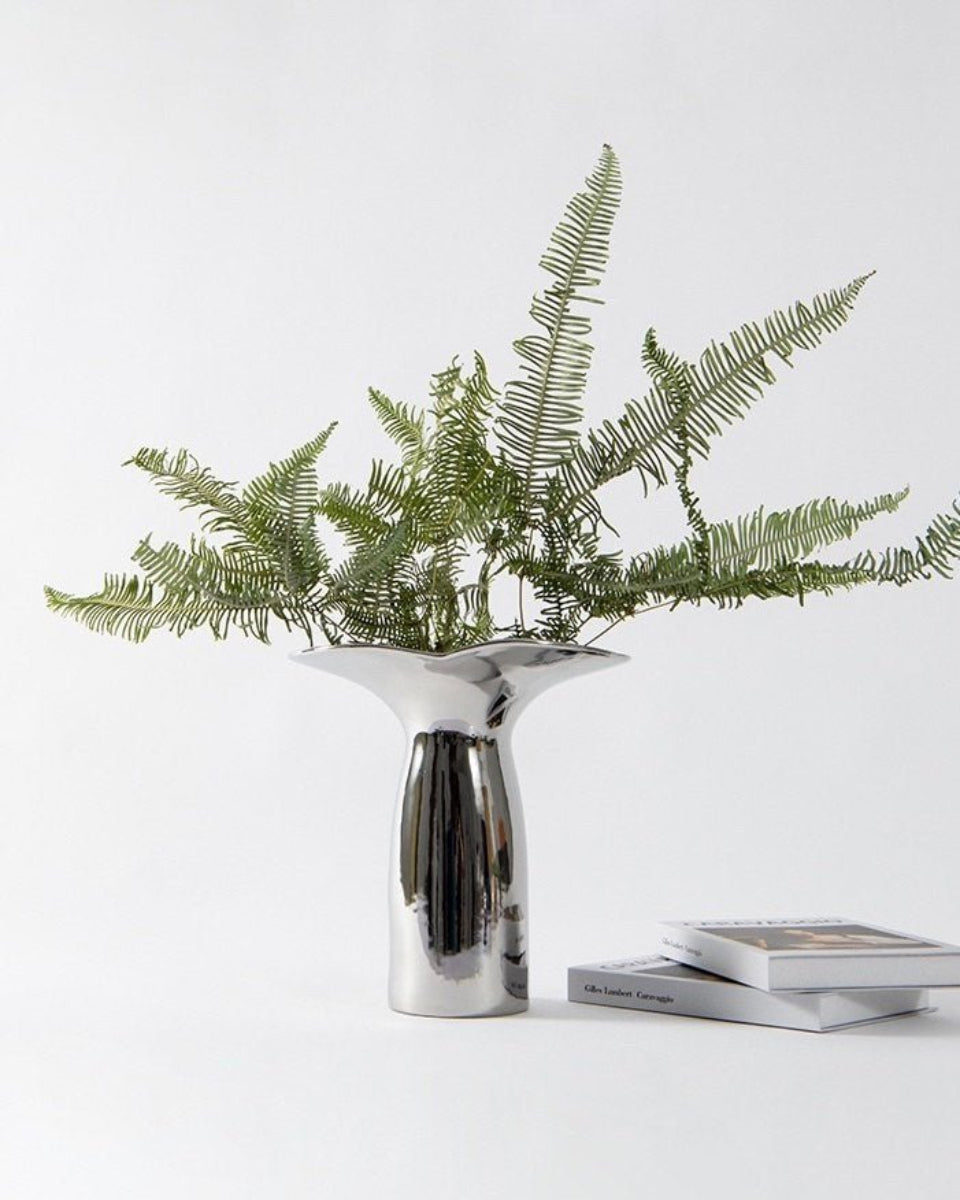 Vaza Bloom Botanica Argintie Handmade | Vază Ceramică Modernă