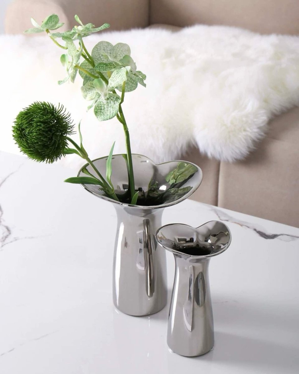 Vaza Bloom Botanica Argintie Handmade | Vază Ceramică Modernă