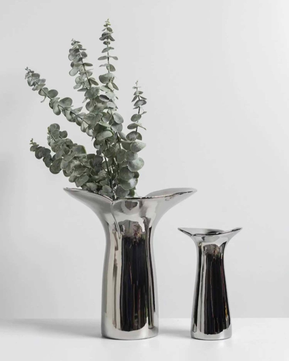 Vaza Bloom Botanica Argintie Handmade | Vază Ceramică Modernă