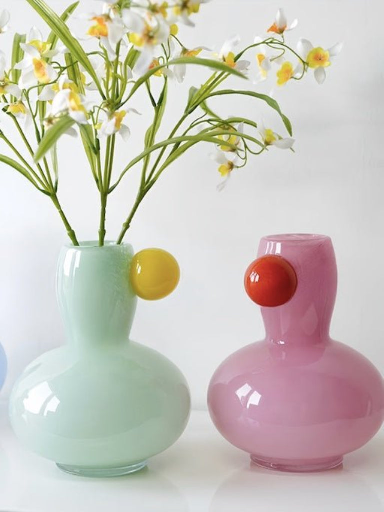 Vasă Decorativă Jelly Bean — Suflată Manual, Culori Dopamine