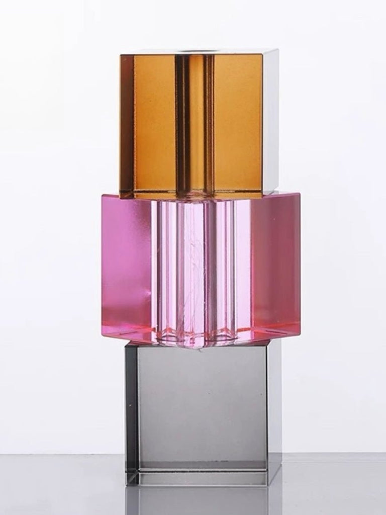 Vasă Decorativă Crystal Cube Modernă — Culorile Dopaminei