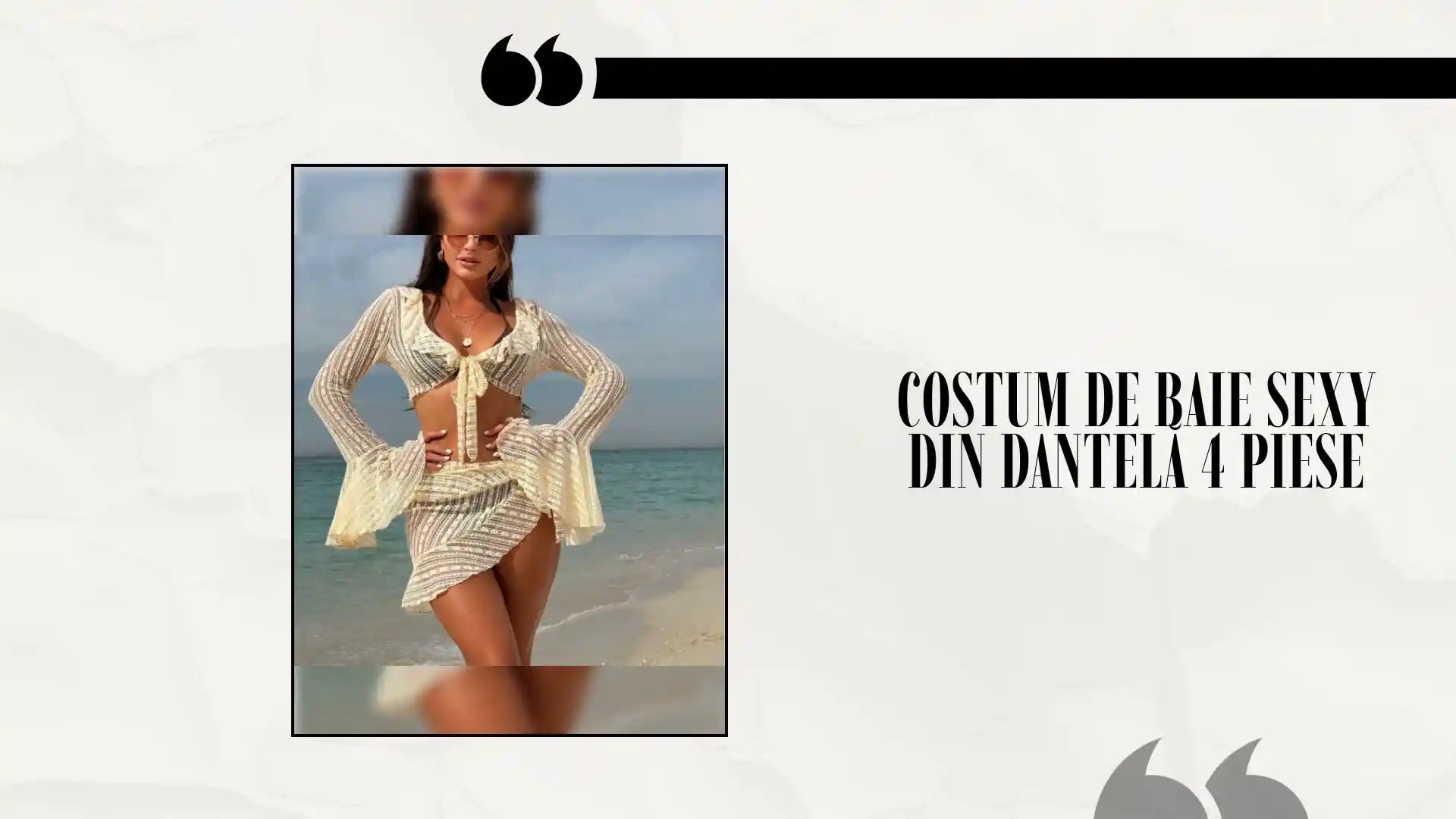 Costum de Baie Sexy din Dantelă 4 Piese by@Outfy