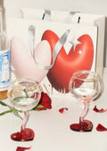 Set 4 Pahare Retro Ondulate — Cadou Perfect pentru Valentine, Nuntă sau Aniversare